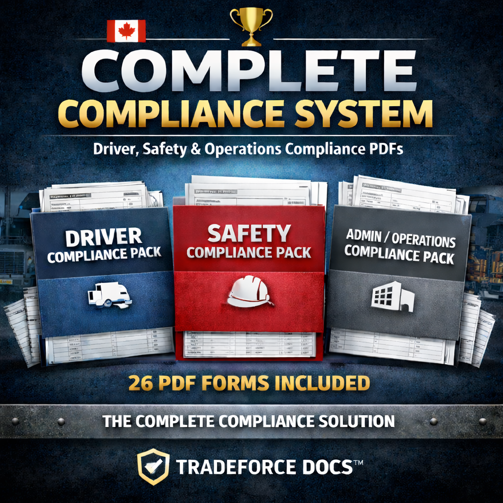 🏆 Complete Compliance System – Canada | Driver, Safety & Operations Compliance PDFs