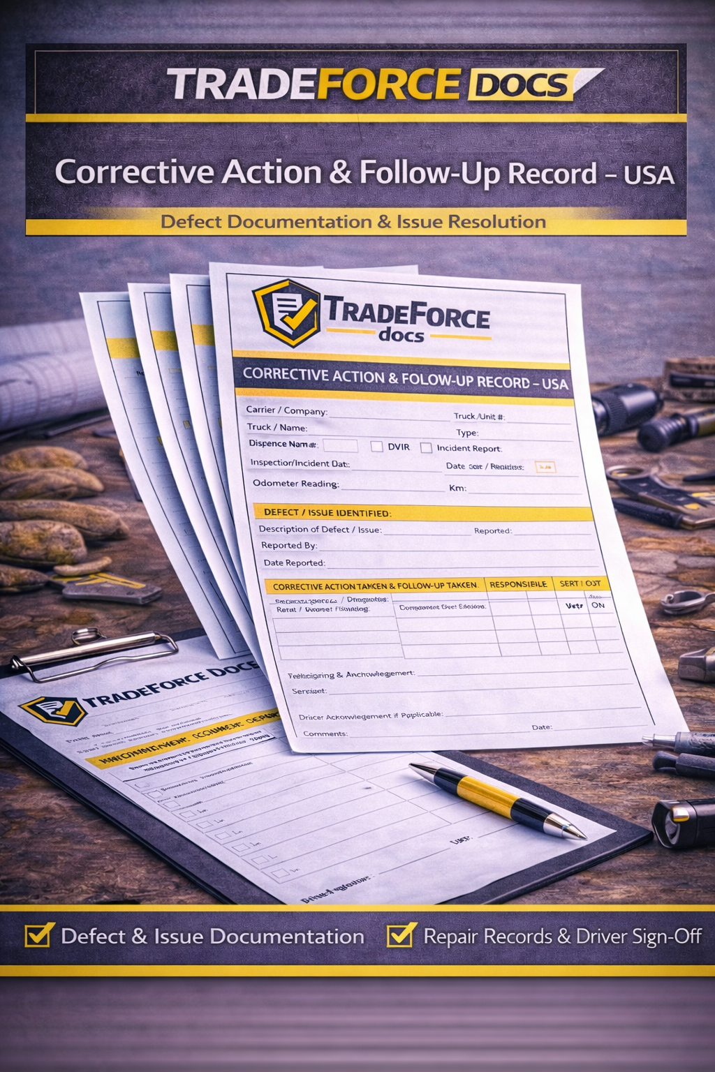 Corrective Action & Follow-Up Record – USA | Driver Compliance PDF