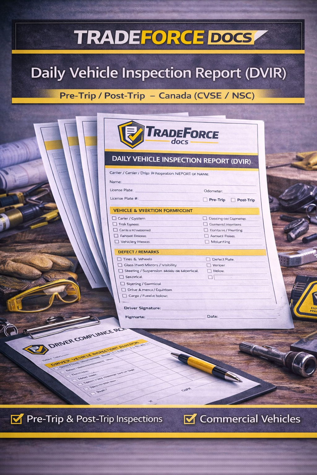 Daily Vehicle Pre-Trip / Post-Trip Inspection – Canada | Driver Compliance PDF