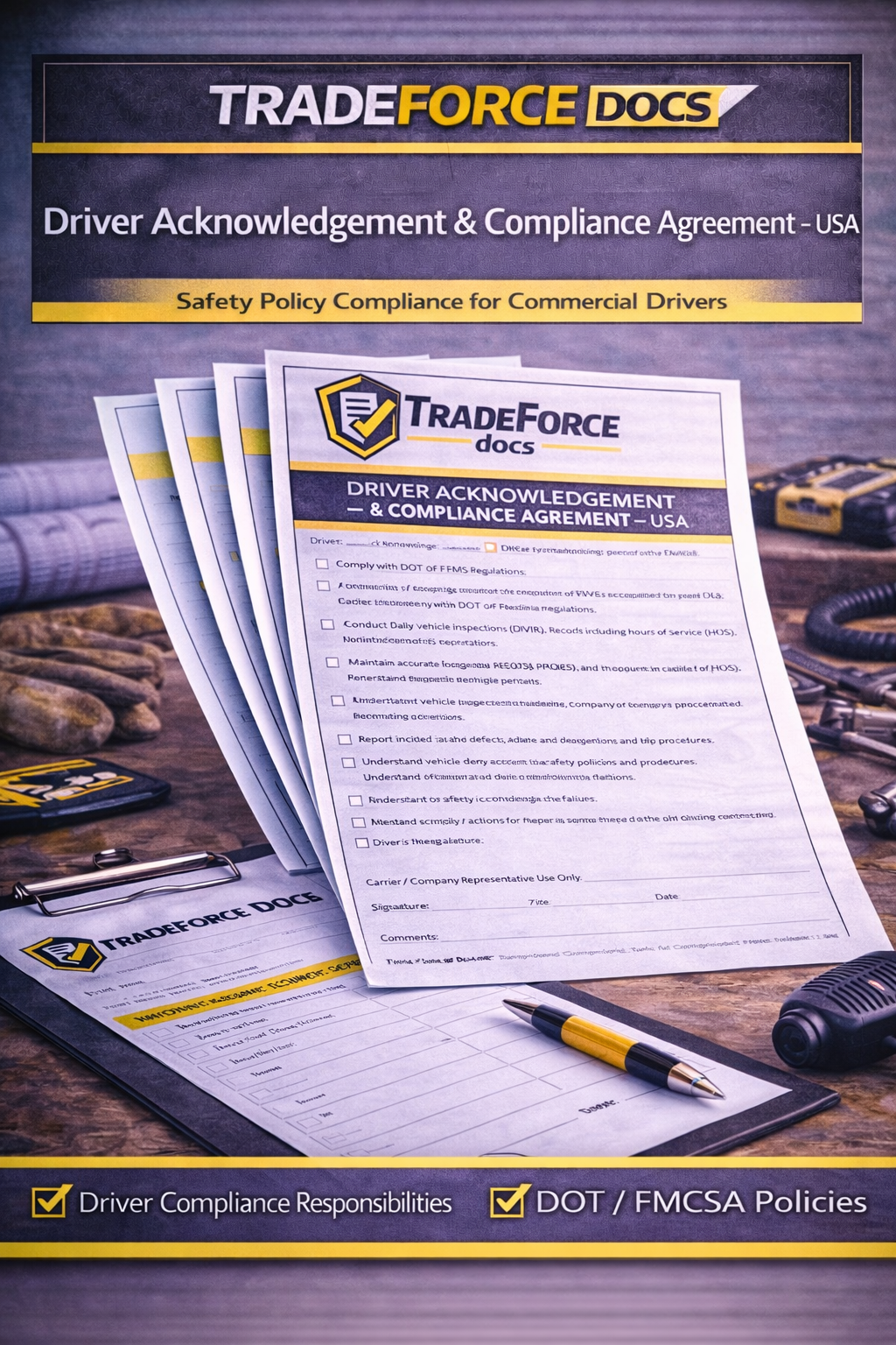 Driver Acknowledgement & Compliance Agreement – USA | Driver Compliance PDF