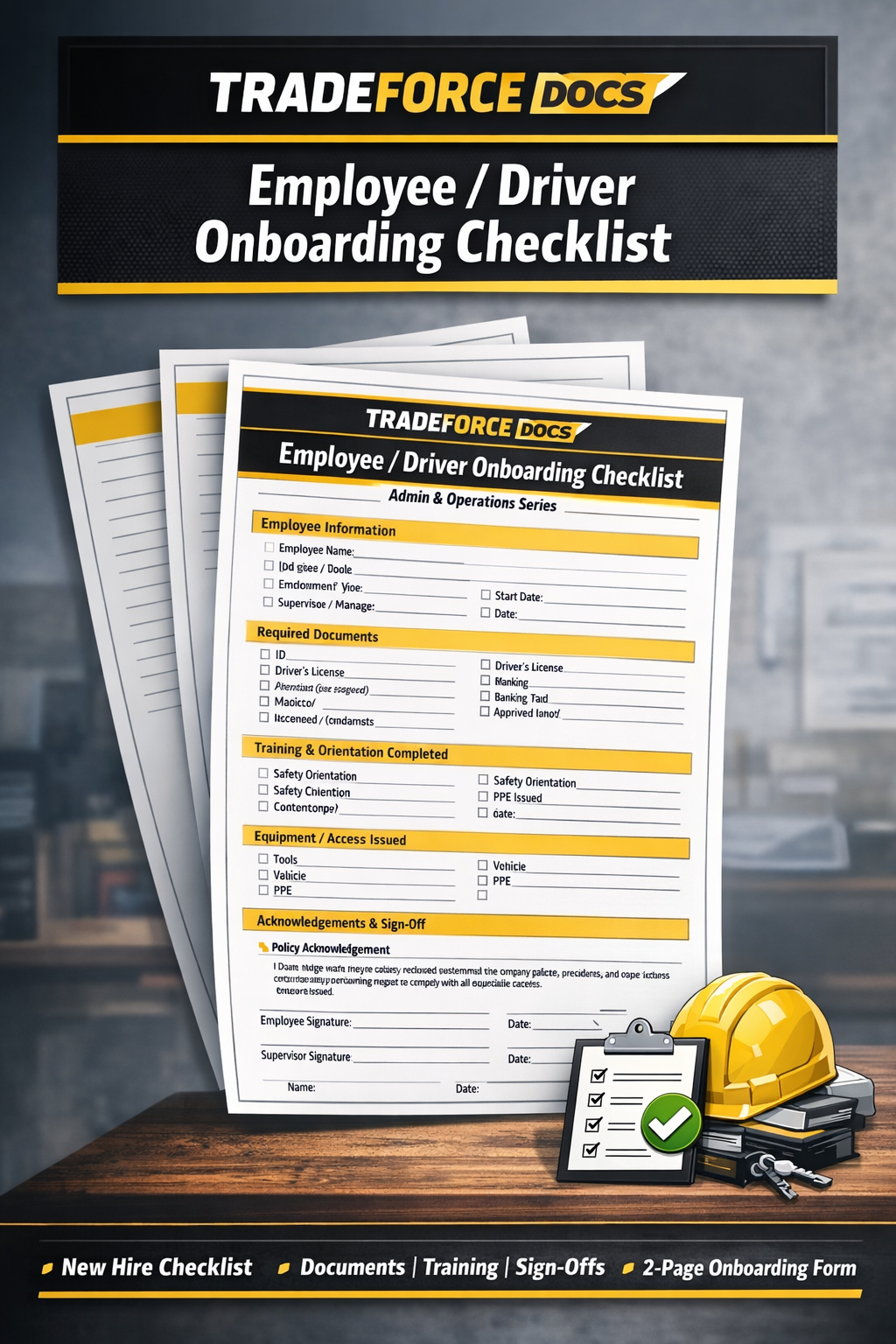 Employee / Driver Onboarding Checklist | Operations Compliance PDF