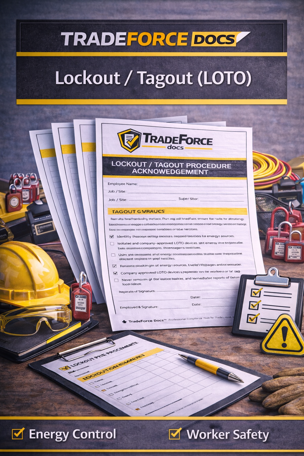 Lockout - Tagout (LOTO) Procedure Acknowledgement  - Safety Compliance PDF