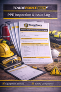 Personal Protective Equipment (PPE) Inspection & Issue Log - Safety Compliance PDF